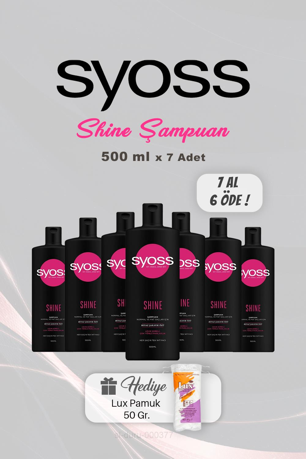 7 AL 6 ÖDE Syoss Şampuan Shine 500 ml, Pamuk Hediyeli