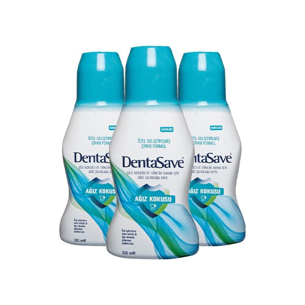 DentaSave Ağız Çalkalama Suyu Ağız Kokusu Çinko Formül 300 ml x 3