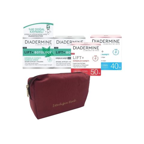 Diadermine Kırışıklık Karşıtı Krem, Gündüz Kremi, Kırışıklık Karşıtı Krem ve 'İstediğin Sen' Çanta Hediyeli