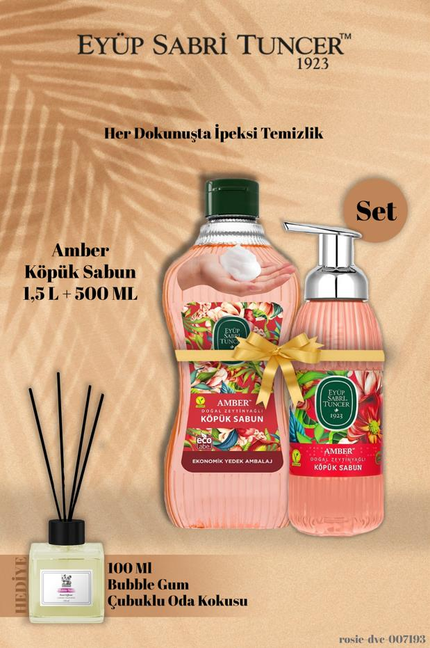 Eyüp Sabri Tuncer 1,5 L + 500 ML Amber Köpük Sabun Bubble Gum Koku Hediye