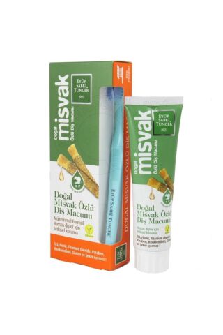 Eyüp Sabri Tuncer Doğal Misvak Özlü ve Bambu Diş Macunu 75 ml + Diş Fırçası Hediyeli