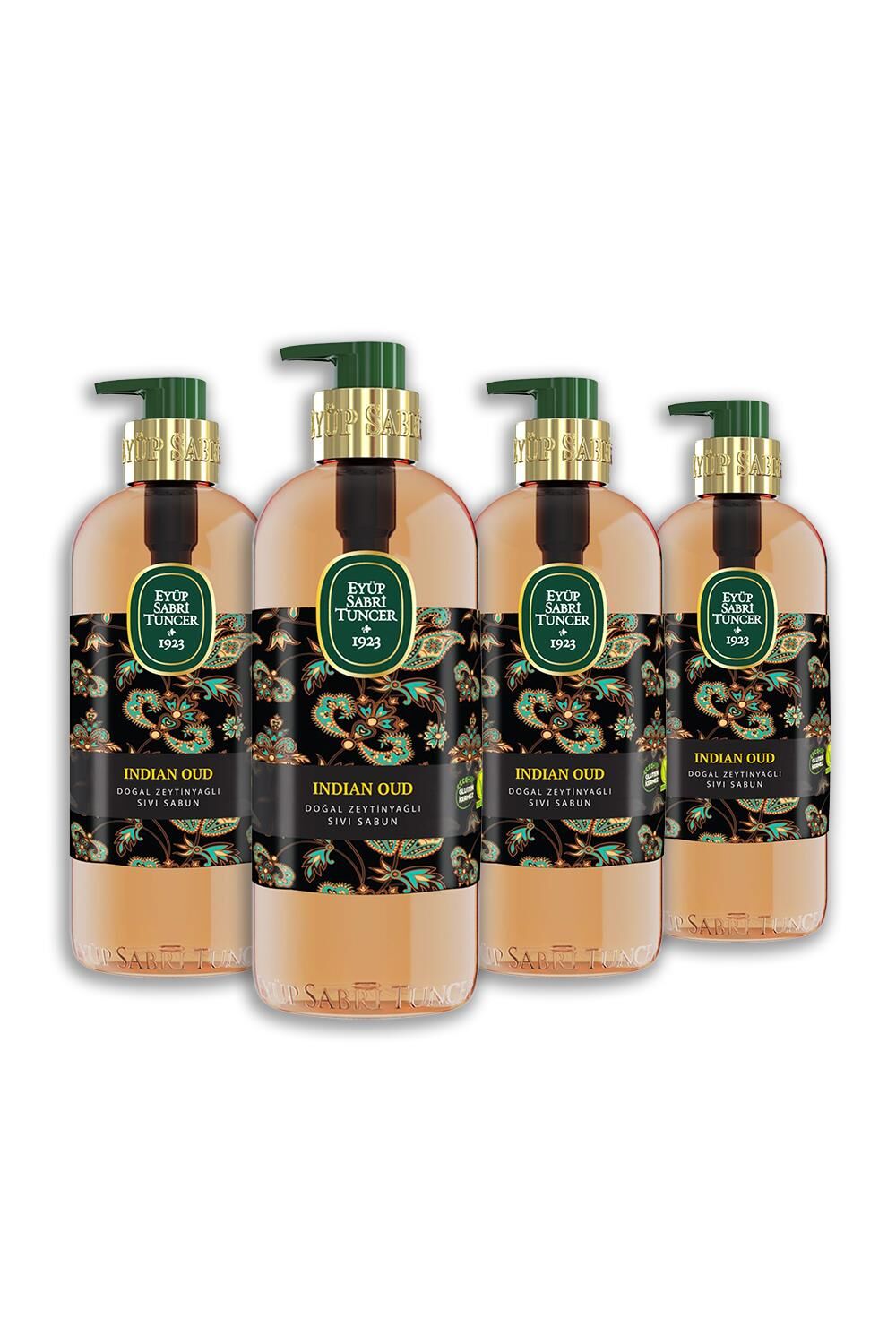 Eyüp Sabri Tuncer Indian Oud Doğal Zeytinyağlı Sıvı Sabun 500 ml x 4 Adet