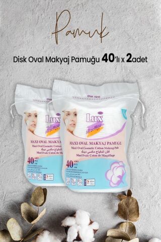 Lux Disk Oval Makyaj Pamuğu 40' lı x 2 Adet