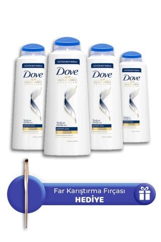 Dove Yoğun Onarıcı Şampuan 600 ML 4 Adet, Far Karıştırma Fırçası Hediye