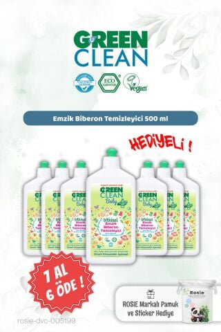 Green Clean Emzik Biberon Tem. 500 ml 7 AL 6 ÖDE ve Rosie Hediye