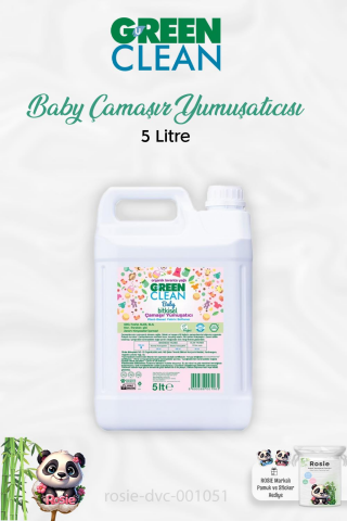 Green Clean Baby Bitkisel Çamaşır Yumuşatıcı Lavanta Yağlı 5 lt ve ROSIE