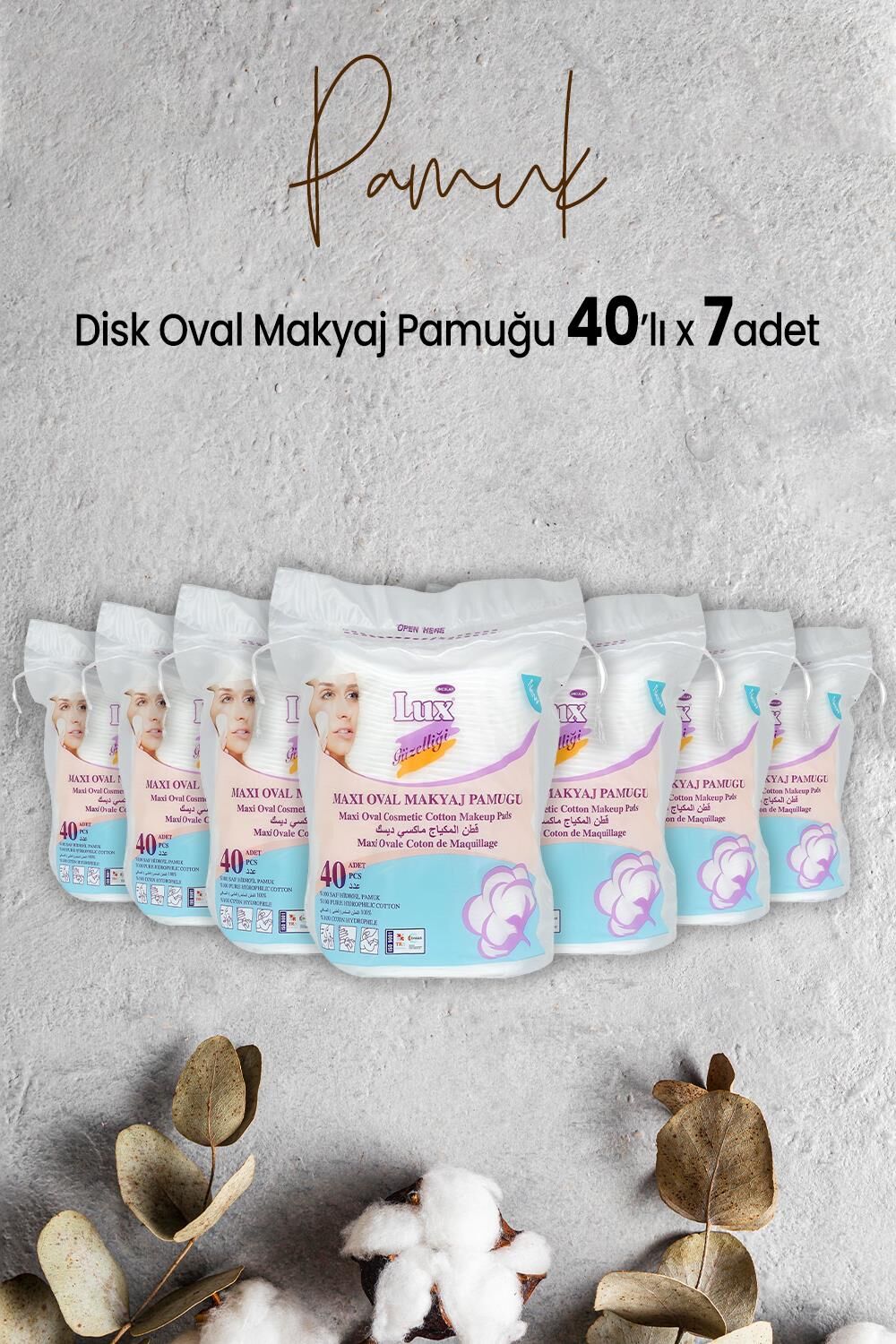 Lux Disk Oval Makyaj Pamuğu 40' lı x 7 Adet