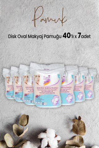 Lux Disk Oval Makyaj Pamuğu 40' lı x 7 Adet