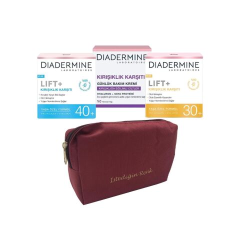 Diadermine Günlük Bakım Kremi, Kırışıklık Karşıtı Krem 40+ ve 30+, 'İstediğin Sen' Çanta Hediyeli