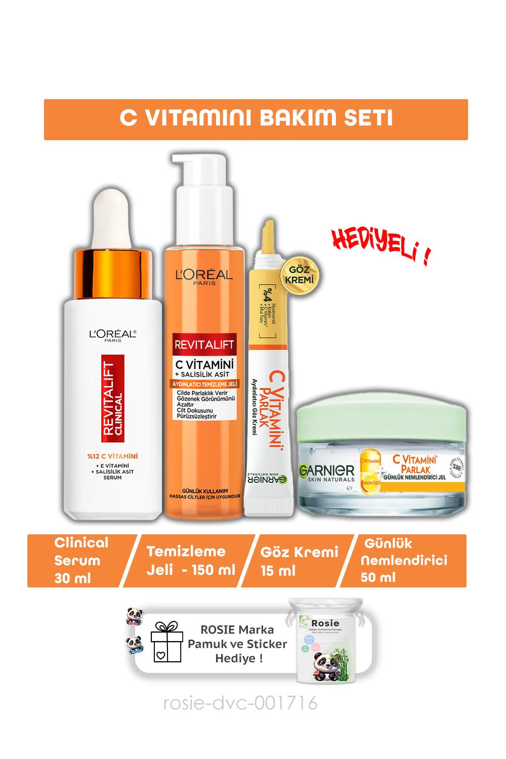 Loreal Paris Revitalift Clinical [C vitamini + Salisilik Asit] 4'lü Set ve ROSIE