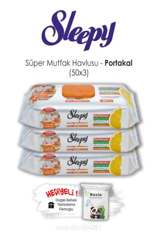 3 Adet Easy Clean Portakallı Süper Mutfak Havlusu 50'li ve ROSIE