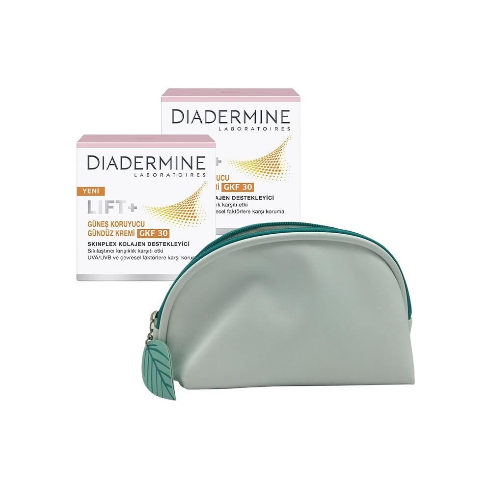 Diadermine Lift+ Protection Kırışıklık Karşıtı Güneş Koruyucu Gündüz Kremi Spf 30 50 ml x 2 ve Diadermine Çanta Hediyeli