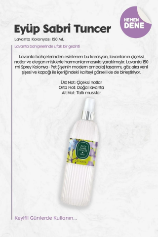 Eyüp Sabri Tuncer Lavanta Kolonyası 150 ml 3 Adet ve ROSIE Doğal Pamuk