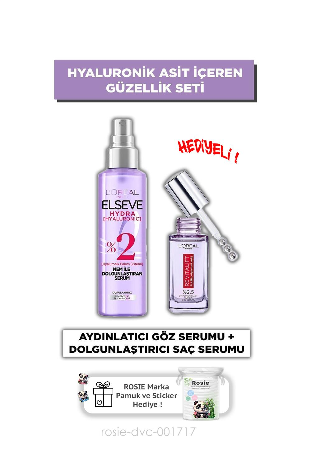 Loreal Paris Revitalift Filler Aydınlatıcı Göz Serumu 20ml &hydra Nem Ile Dolgunlaştıran Serum 150ml ve ROSIE