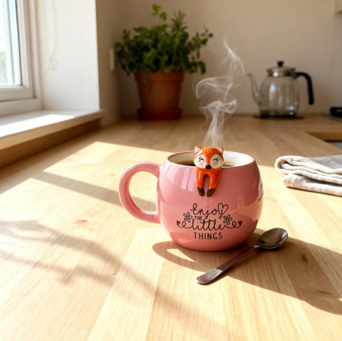 Tilki Figürlü Seramik Kupa 350 ml