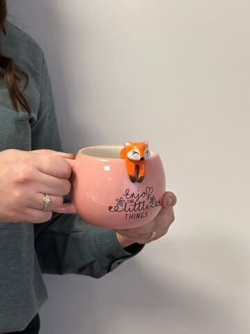 Tilki Figürlü Seramik Kupa 350 ml