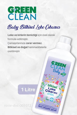 Green Clean Baby  Çamaşır Yumuşatıcı 5 lt, Çamaşır Deterjanı 1lt, Leke Çıkarıcı 1lt ve ROSIE