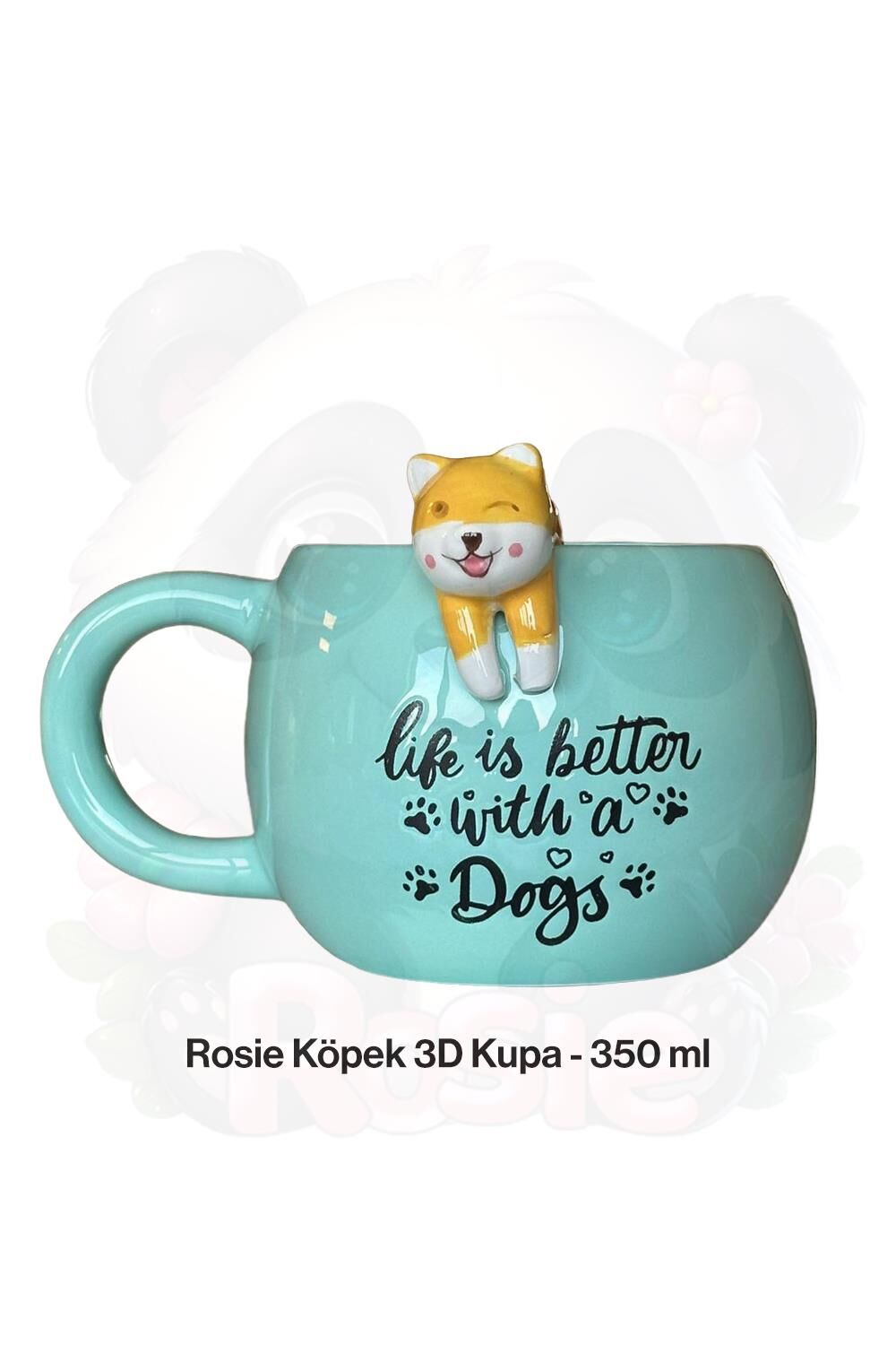Köpek Figürlü Seramik Kupa 350 ml