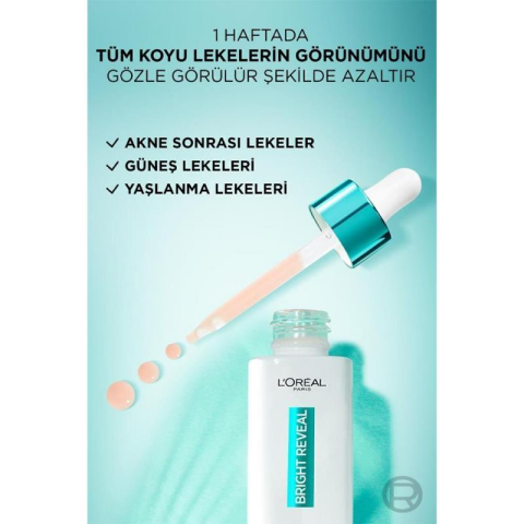 Loreal Paris Bright Reveal Koyu Leke Karşıtı Cilt Bakım Seti & SPF 50+ Koyu Leke Karşıtı Yüz Güneş Kremi ve ROSIE