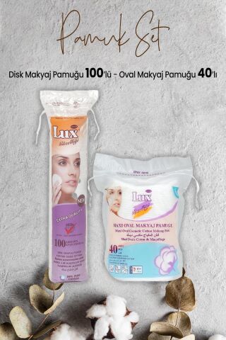 Lux Disk Oval Makyaj Pamuğu 40' lı ve Disk Makyaj Pamuğu 100'lü