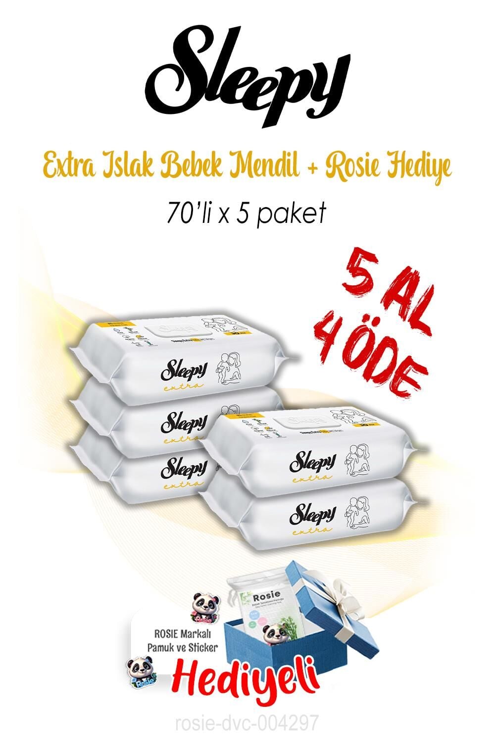 Extra Islak Bebek Havlusu 70'li 5 AL 4 ÖDE ve ROSIE