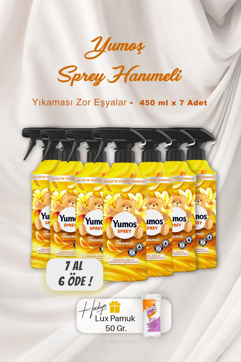 7 AL 6 ÖDE Yumoş Sprey Hanımeli 450 ml, Pamuk Hediyeli