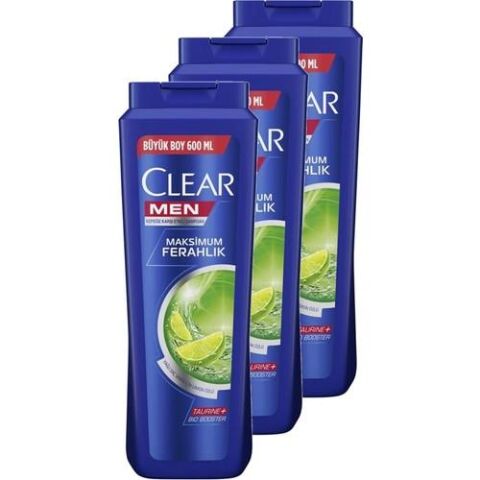 Clear Men Yağlı Saç Derisi İçin Maksimum Ferahlık Şampuan 600 ml x 3
