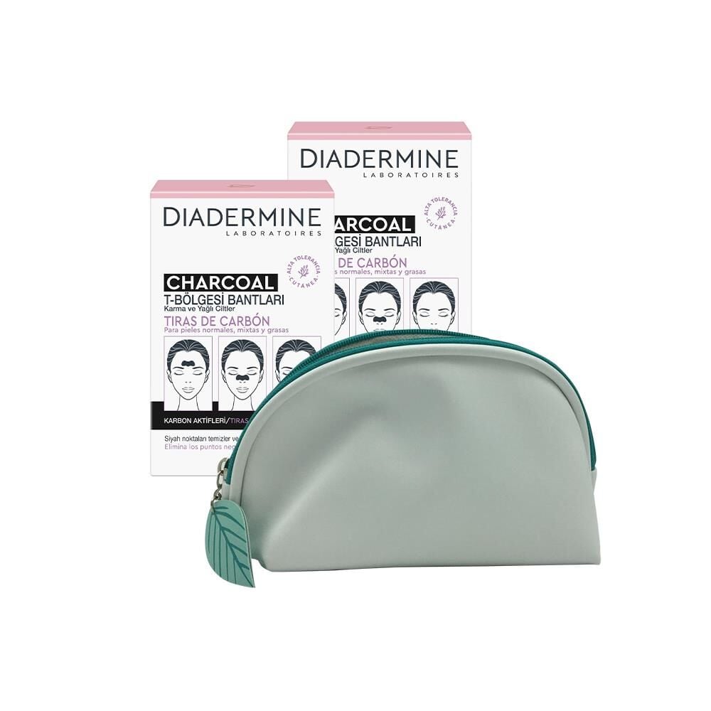 Diadermine Kömürlü T Bölgesi Bantları 6 Bant x 2 ve Diadermine Çanta Hediyeli