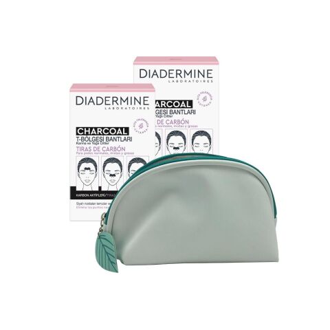 Diadermine Kömürlü T Bölgesi Bantları 6 Bant x 2 ve Diadermine Çanta Hediyeli