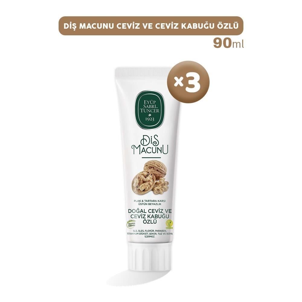 Eyüp Sabri Tuncer Diş Macunu Ceviz ve Kabuğu Özlü 90 ml x 3