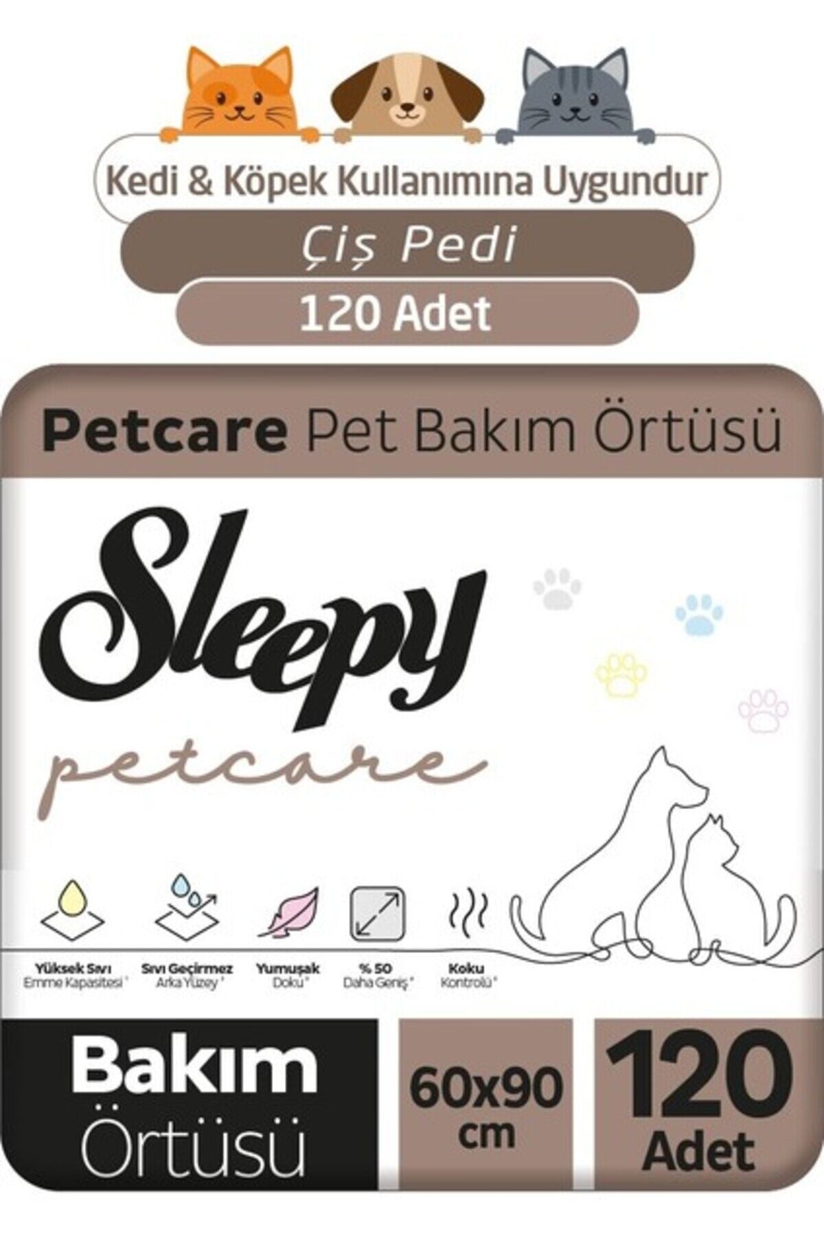 Sleepy Petcare Pet Bakım Örtüsü 60X90 cm 4X30 (120 Adet)
