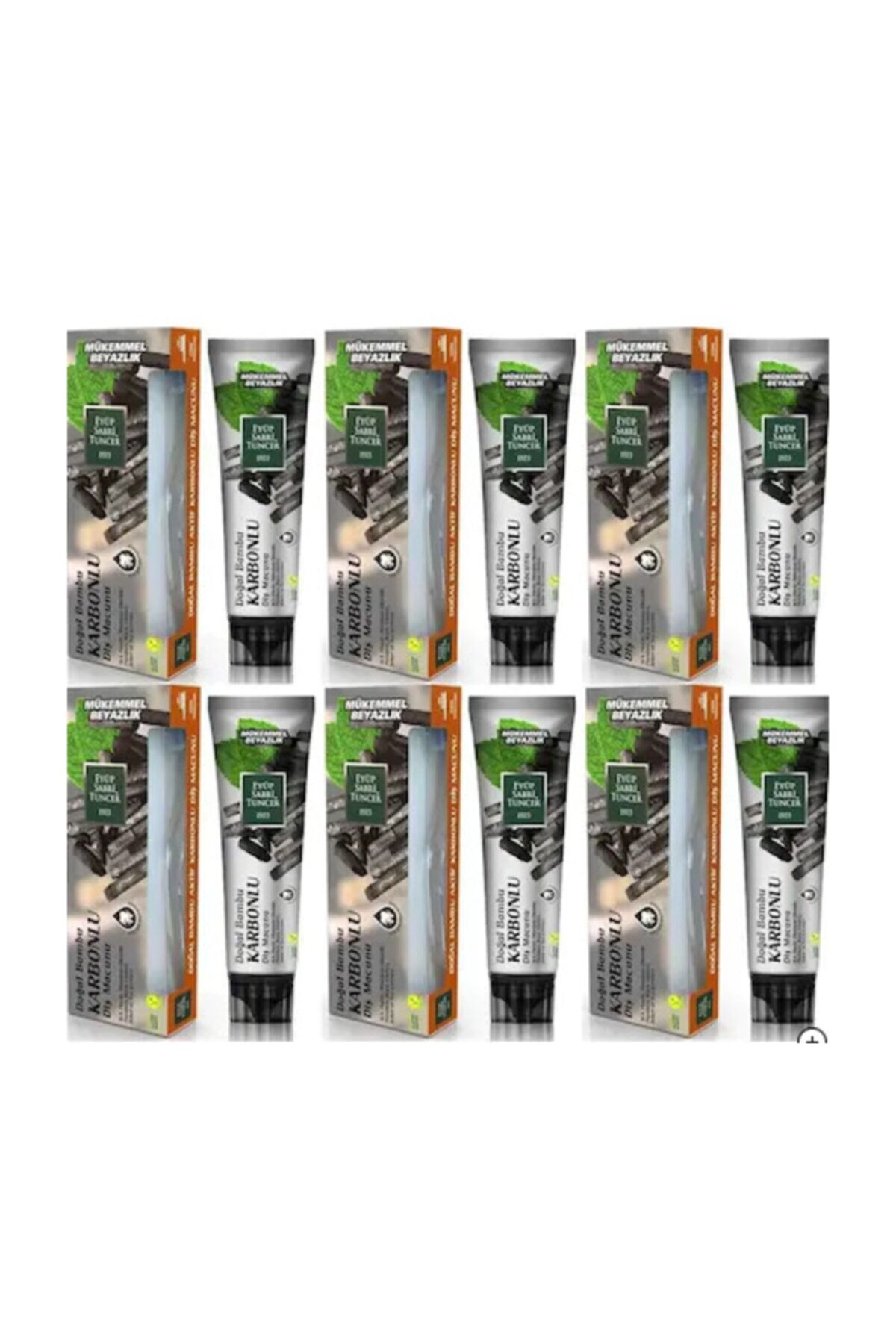 Eyüp Sabri Tuncer Doğal Aktif Bambu Karbonlu Diş Macunu 75 ml + Diş Fırçası Hediyeli X 6 Adet