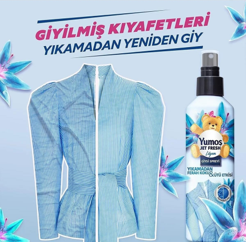 Yumoş Ütü Etkisi Giysi Spreyi Lilyum 200 ml 7 AL 6 ÖDE , Pamuk Hediyeli