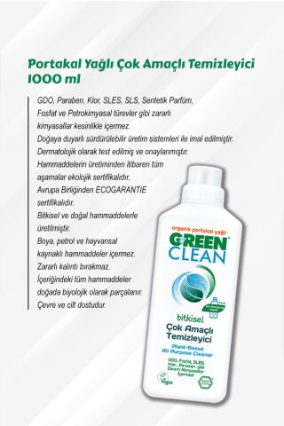 Green Clean Portakal Yağ. Çok Amaçlı Tem.7 AL 6 ÖDE 1000 ml ve Rosie Hediye