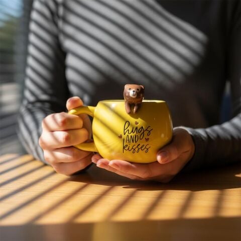 Ayı Figürlü Seramik Kupa 350 ml