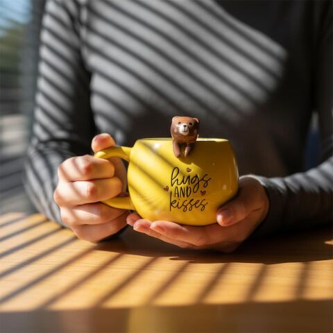 Ayı Figürlü Seramik Kupa 350 ml