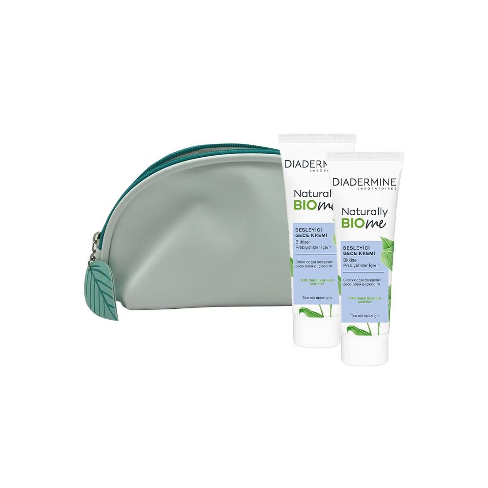Diadermine Naturally Bio Me Besleyici Gece Kremi 50 ml x 2 ve Diadermine Çanta Hediyeli