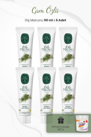 Eyüp Sabri Tuncer Çam Özlü Diş Macunu 90 ml x 6 Adet ve Kulak Çubuğu