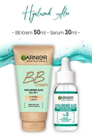 Garnier Süper Serum Hyaluronik Aloe 30 ml ve BB Krem Açık Ton 50 ml