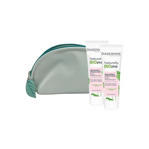 Diadermine Naturally Bio Me Nemlendirici Gündüz Kremi 50 ml x 2 ve Diadermine Çanta Hediyeli