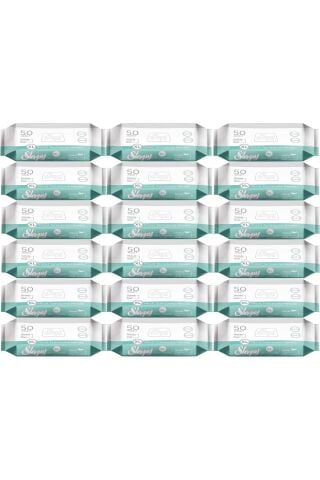 Sleepy Hasta Vücut Temizleme Islak Mendil Havlu 50 Yaprak XL 18 Li Set