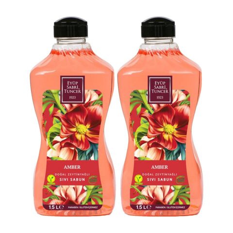 Eyüp Sabri Tuncer Doğal Zeytinyağlı Sıvı Sabun Amber 1.5 litre Pet Şişe x 2 Adet