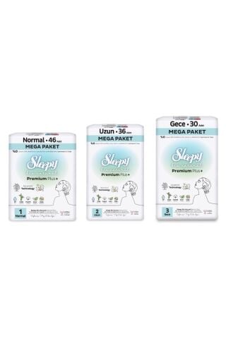 Sleepy Bio Natural Premium Plus Hijyenik Ped Mega Fırsat Paketi 112 Adet