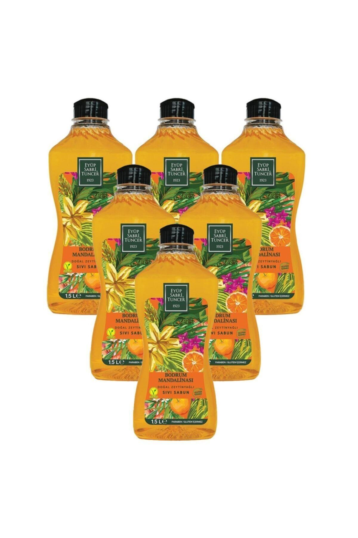 EST Bodrum Mandalinası Doğal Zeytinyağlı Sıvı Sabun 1.5LT*6 Adet
