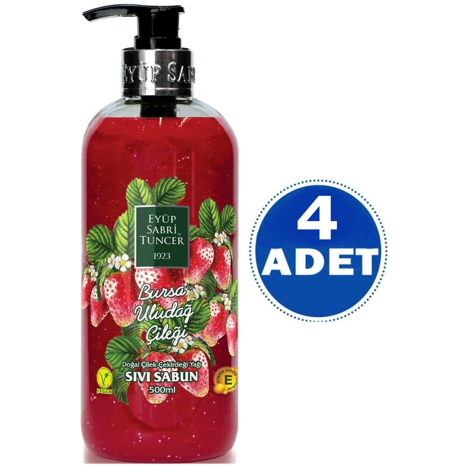 Eyüp Sabri Tuncer Bursa Uludağ Çileği Sıvı Sabun 500 ml x 4 Adet