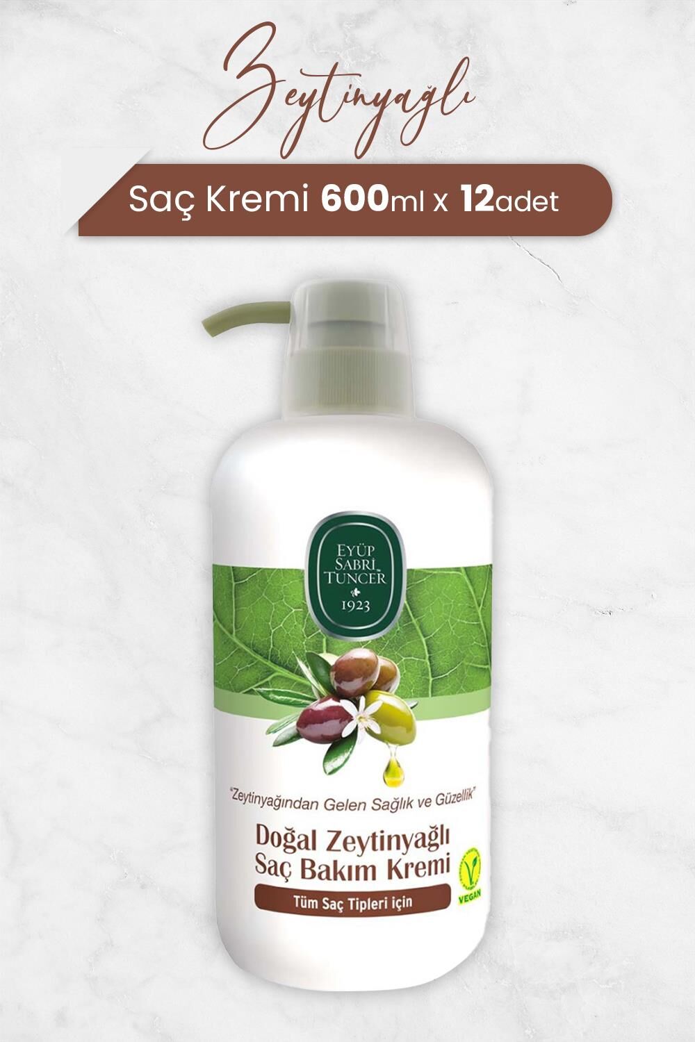 Eyüp Sabri Tuncer Doğal Zeytinyağlı Saç Kremi 600 ml x 12 Adet