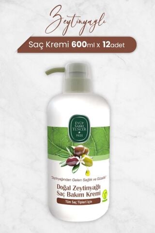 Eyüp Sabri Tuncer Doğal Zeytinyağlı Saç Kremi 600 ml x 12 Adet