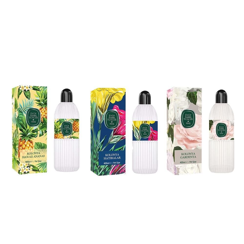 Eyüp Sabri Tuncer Kolonya Hawaii Ananas, Hatıralar ve Gardenya Pet Şişe 400 ml