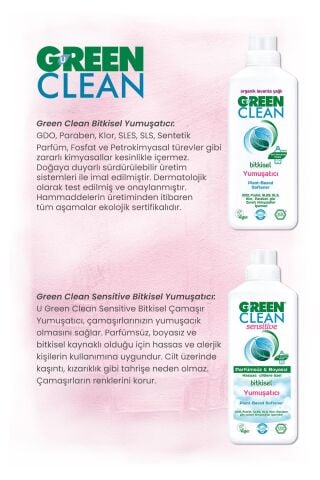 Green Clean Yumuşatıcılar 1 L x 2 ve Rosie Pamuk Hediye