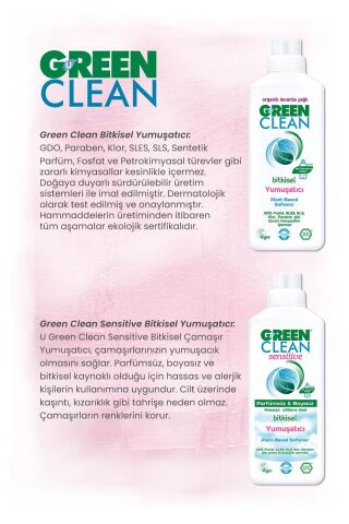 Green Clean Yumuşatıcılar 1 L x 2 ve Rosie Pamuk Hediye